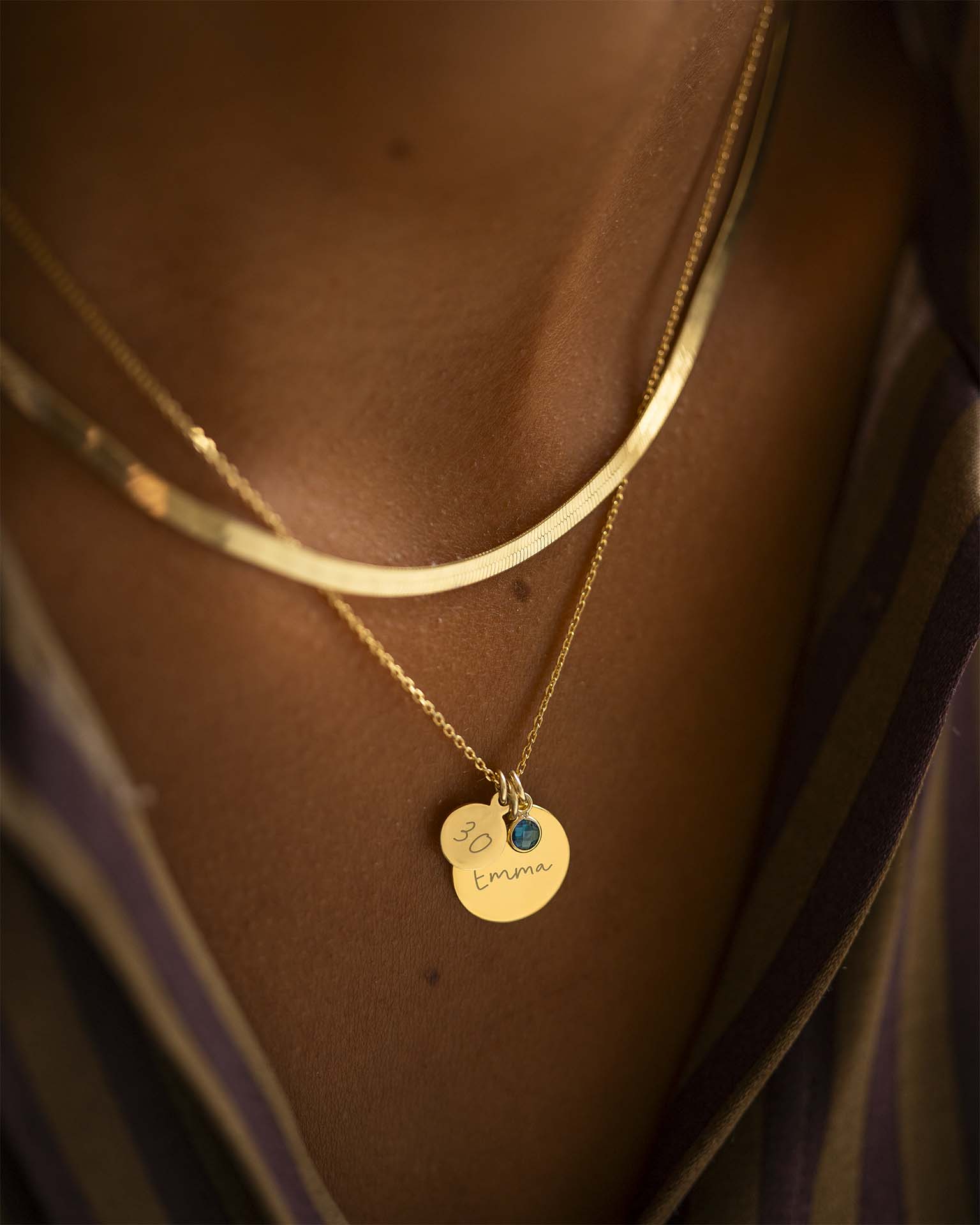 Silver Personalised Birthday Disc Name Necklace