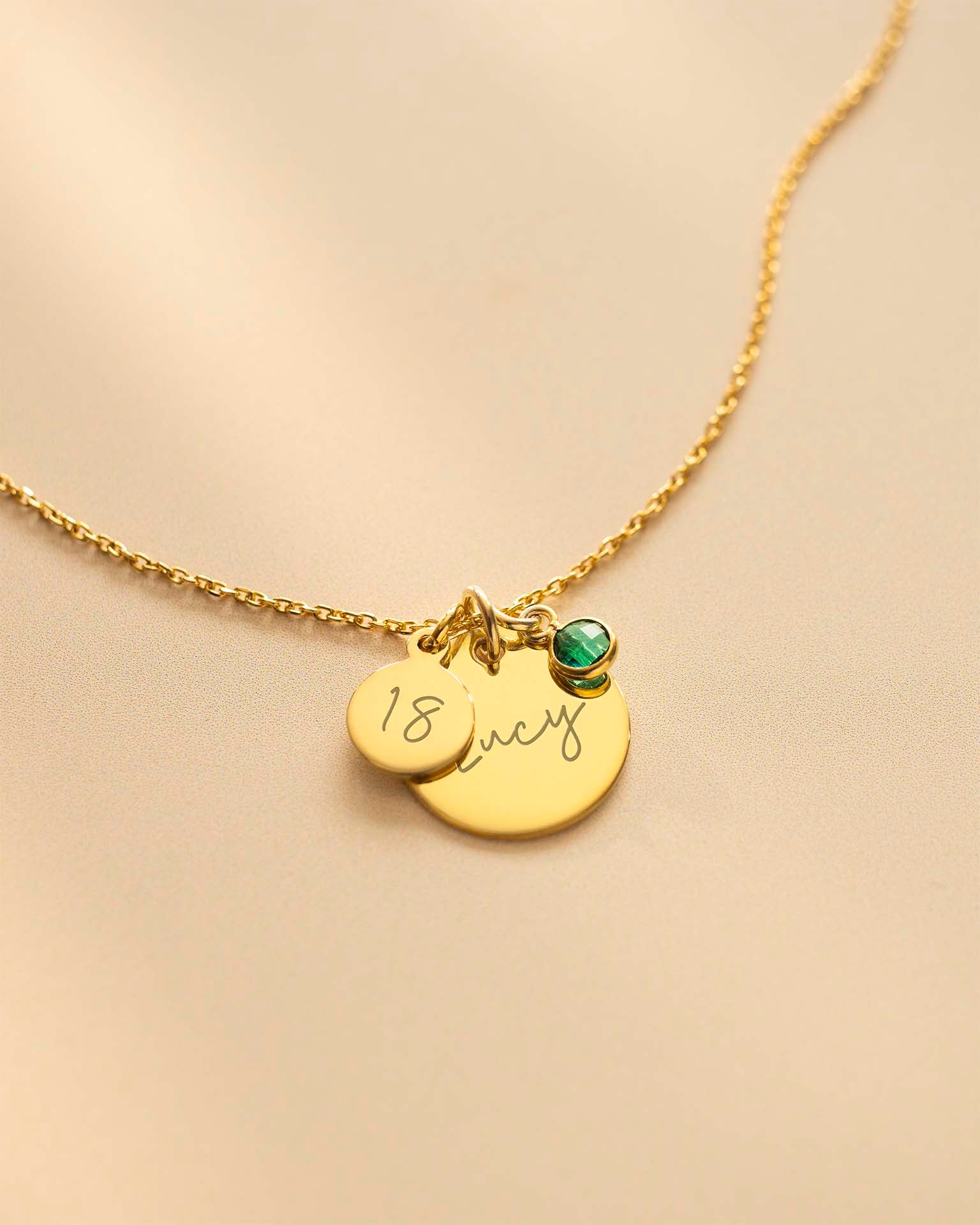 Silver Personalised Birthday Disc Name Necklace