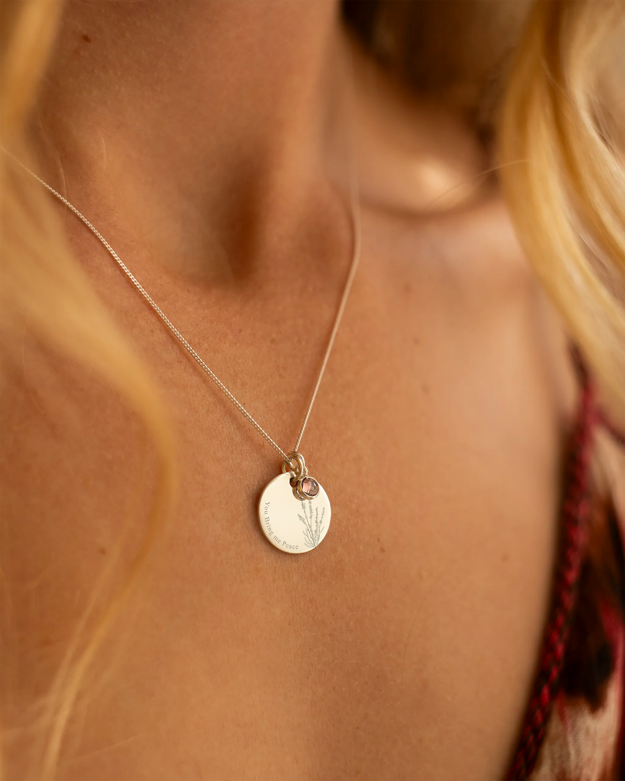Silver Meaningful Flower and Message Personalised Necklace