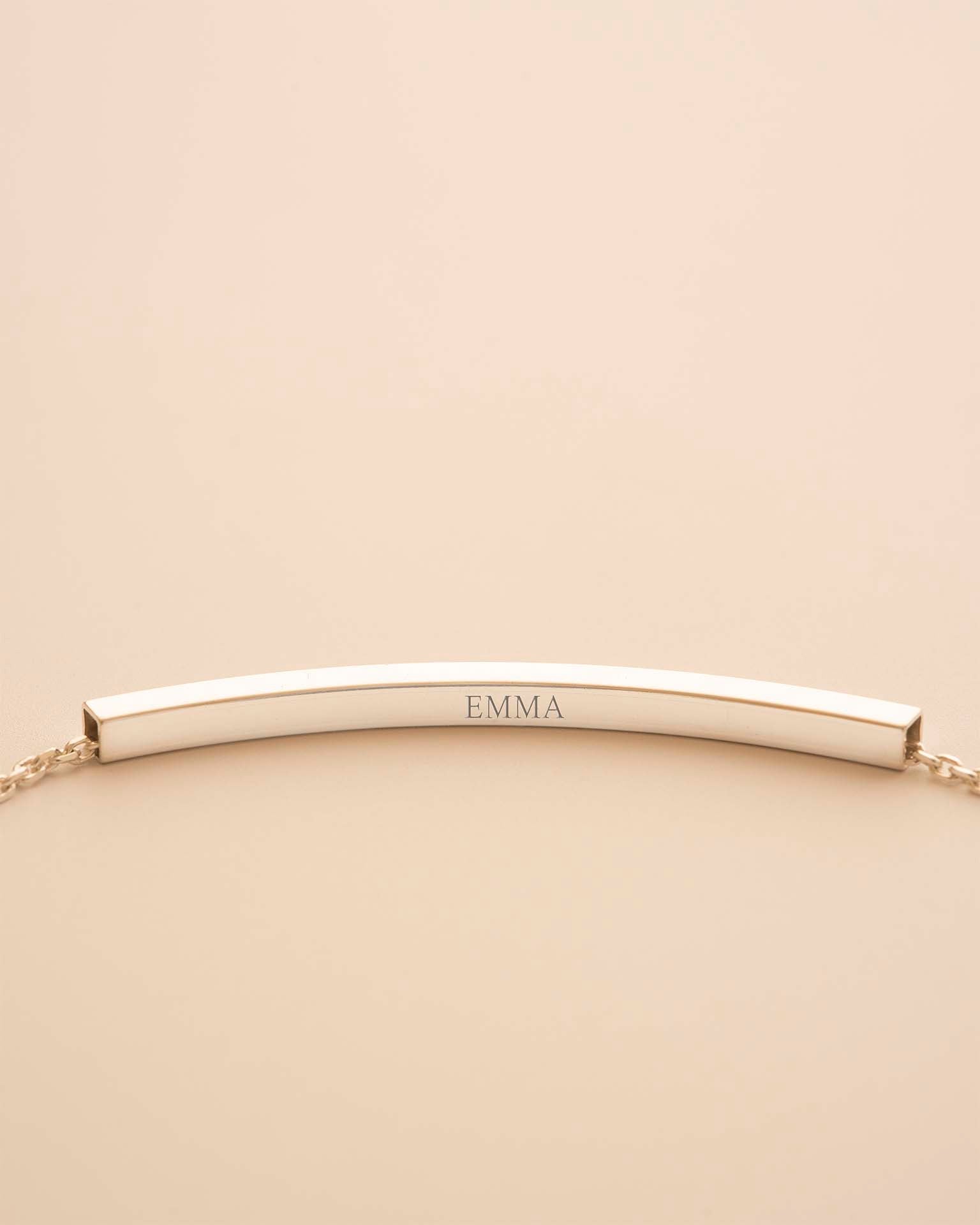 Silver Hidden Message Curved Skinny Bar Personalised Bracelet