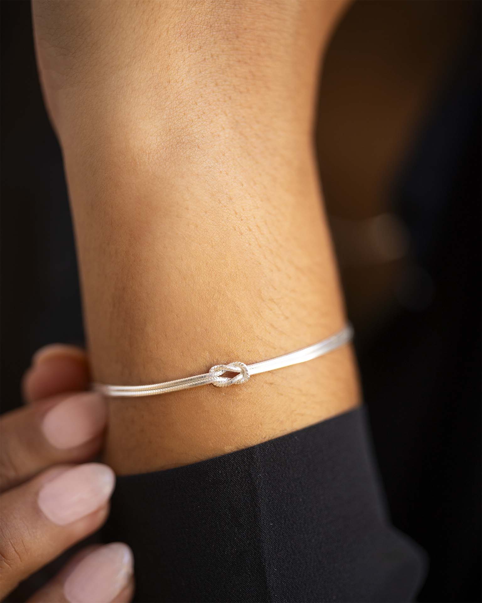 Silver Infinity Knot Personalised Bracelet