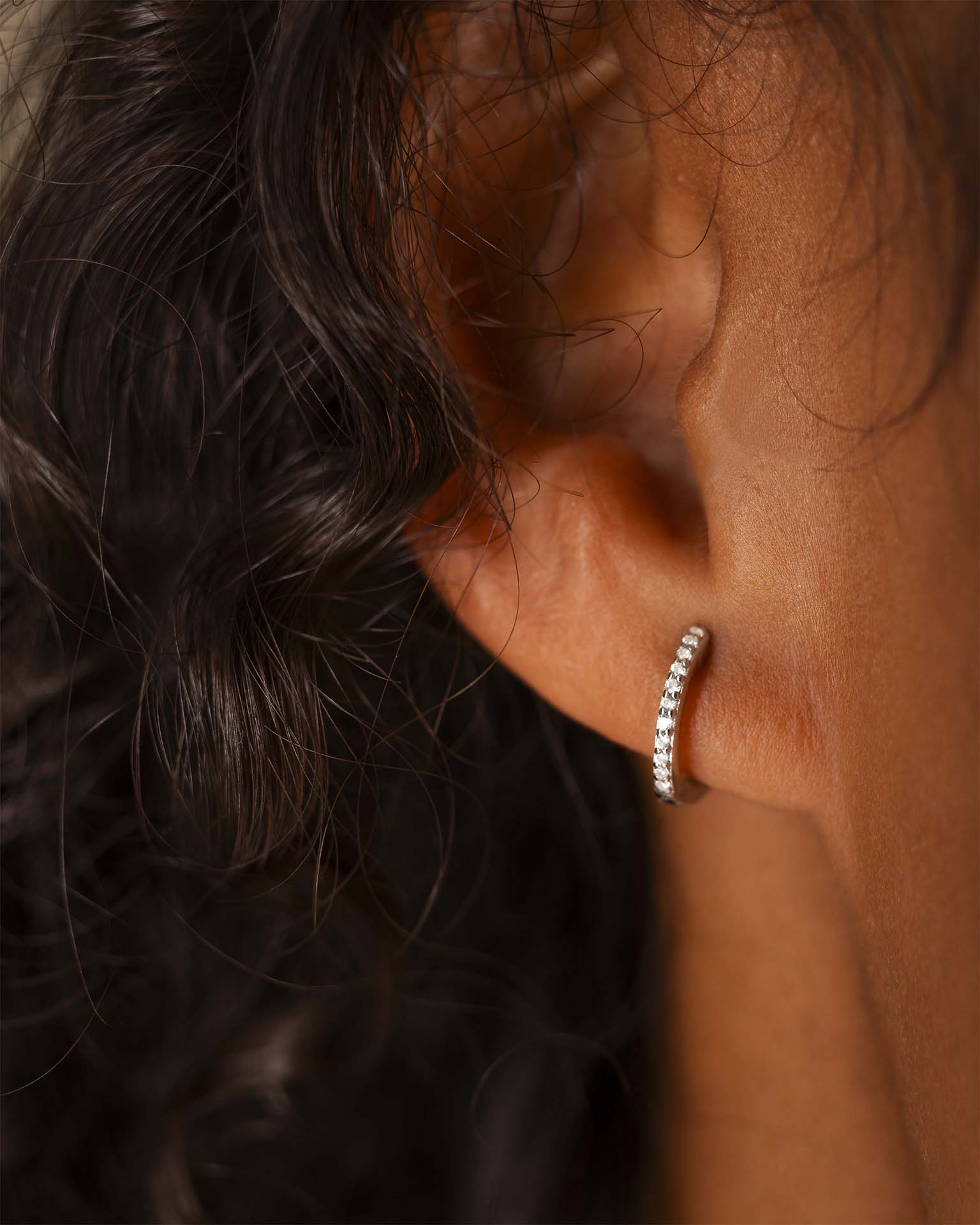 Silver Mini Crystal Huggie Hoop Earrings – Bloom Boutique