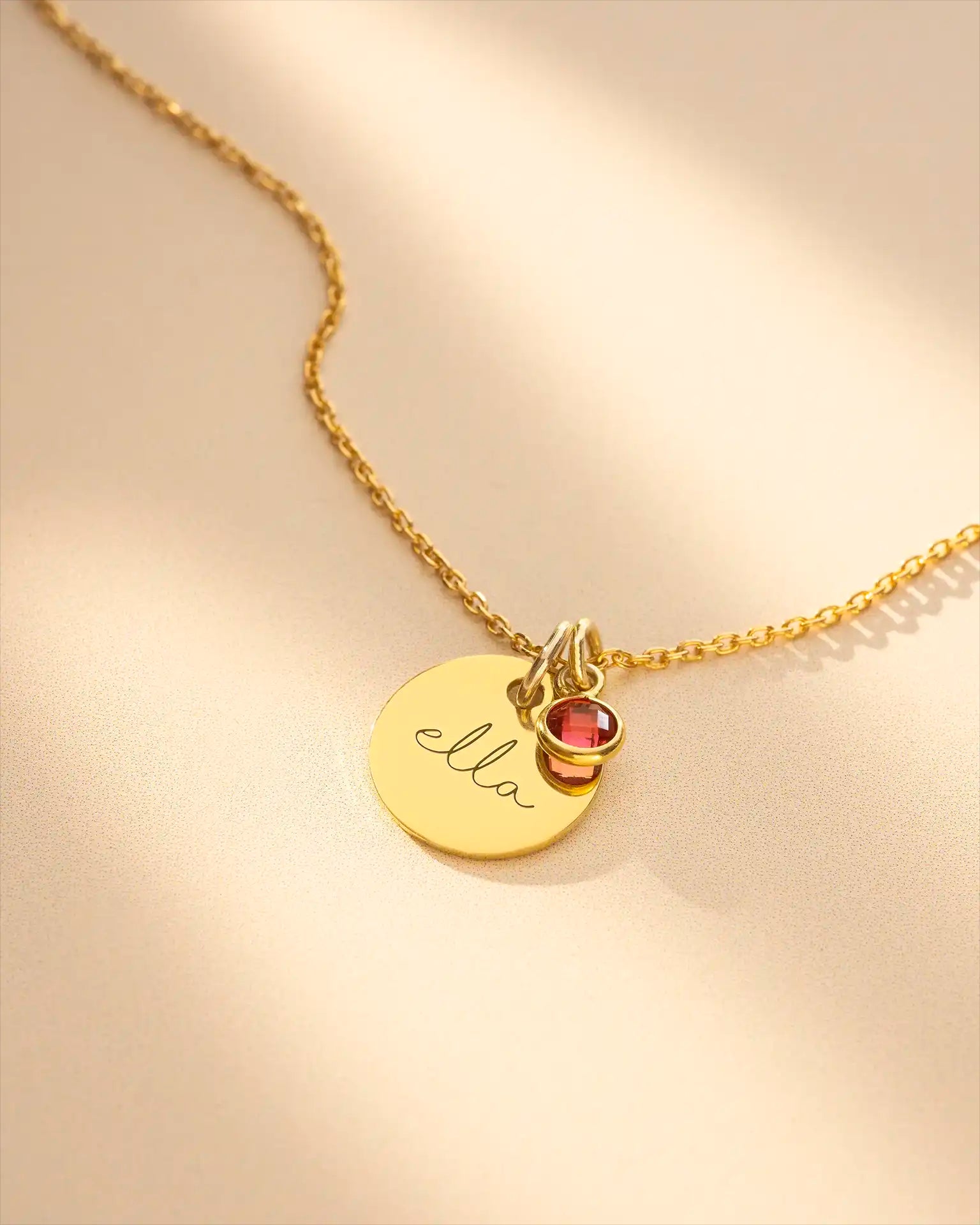 Silver Esme Name and Birthstone Personalised Necklace