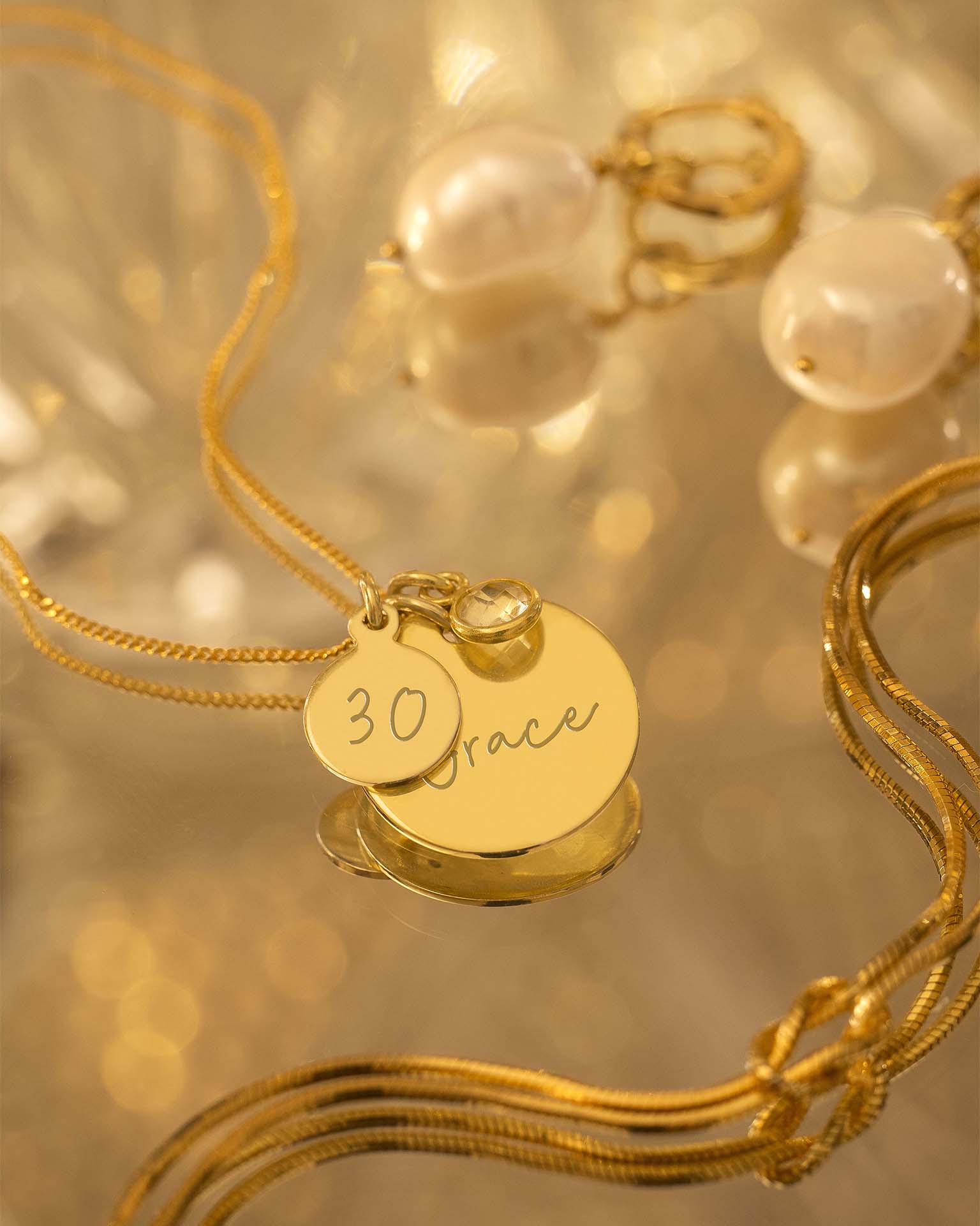 Silver Personalised Birthday Disc Name Necklace