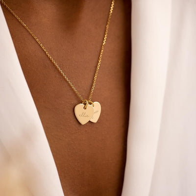 Personalised Double Heart Name Necklace