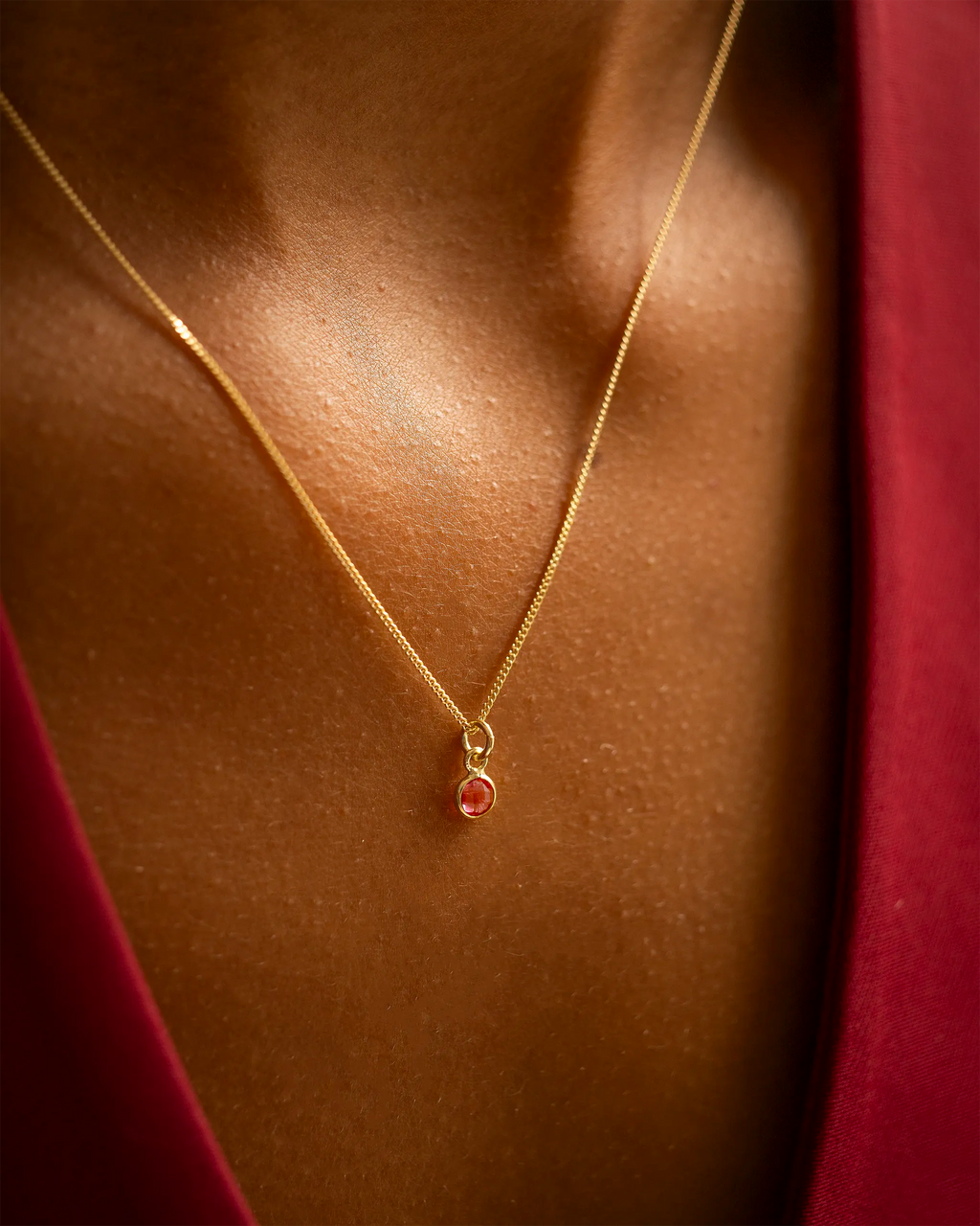 Gold Birthstone Charm Personalised Necklace