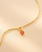 Gold Birthstone Charm Personalised Necklace