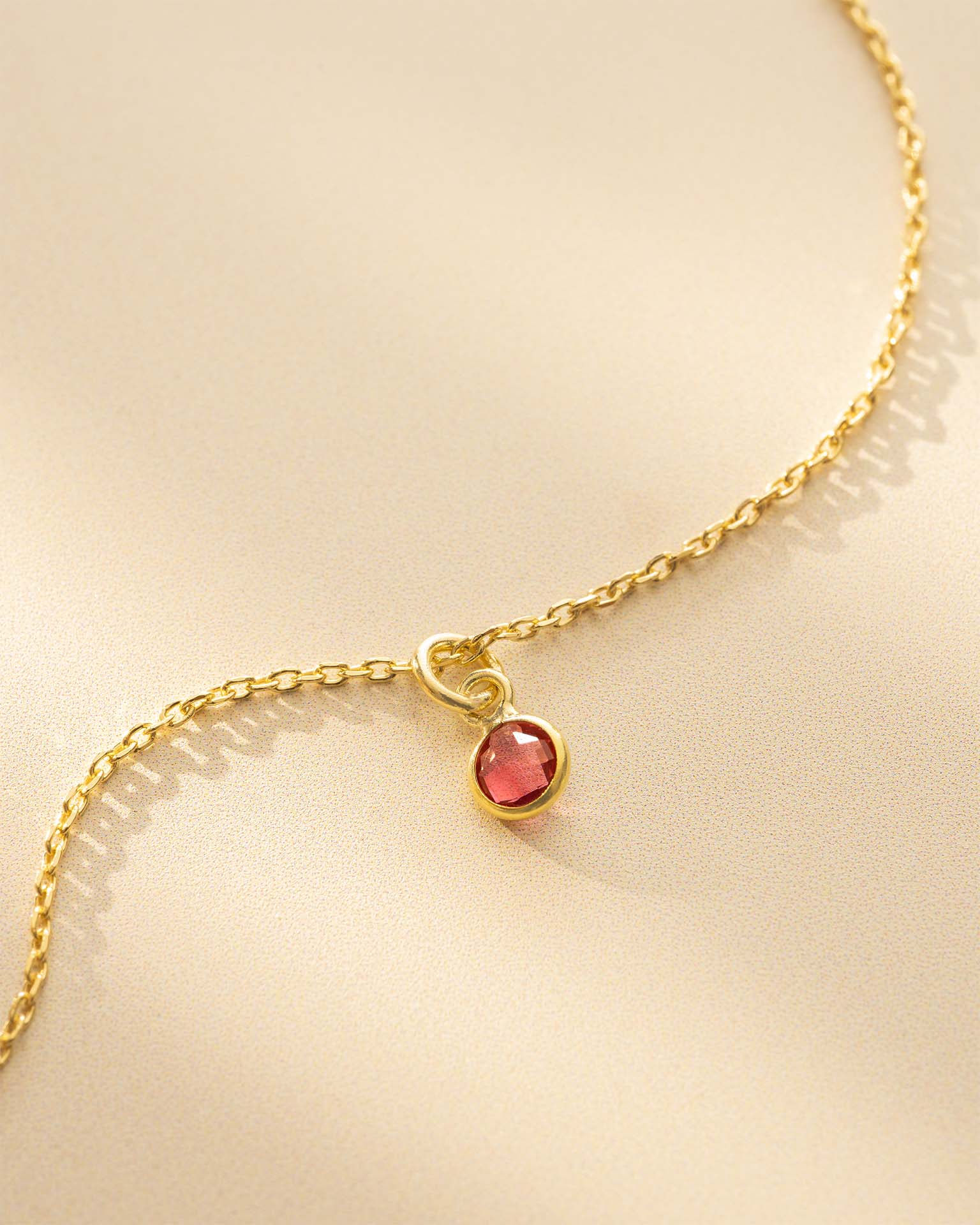 Gold Birthstone Charm Personalised Necklace