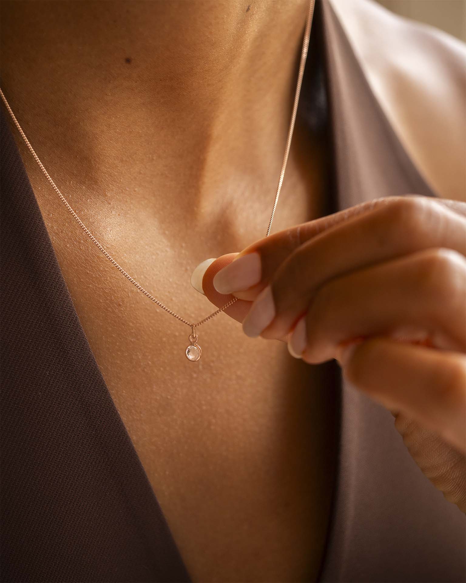 Rose Gold Birthstone Charm Personalised Necklace