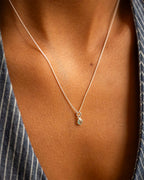Silver Birthstone Charm Personalised Necklace