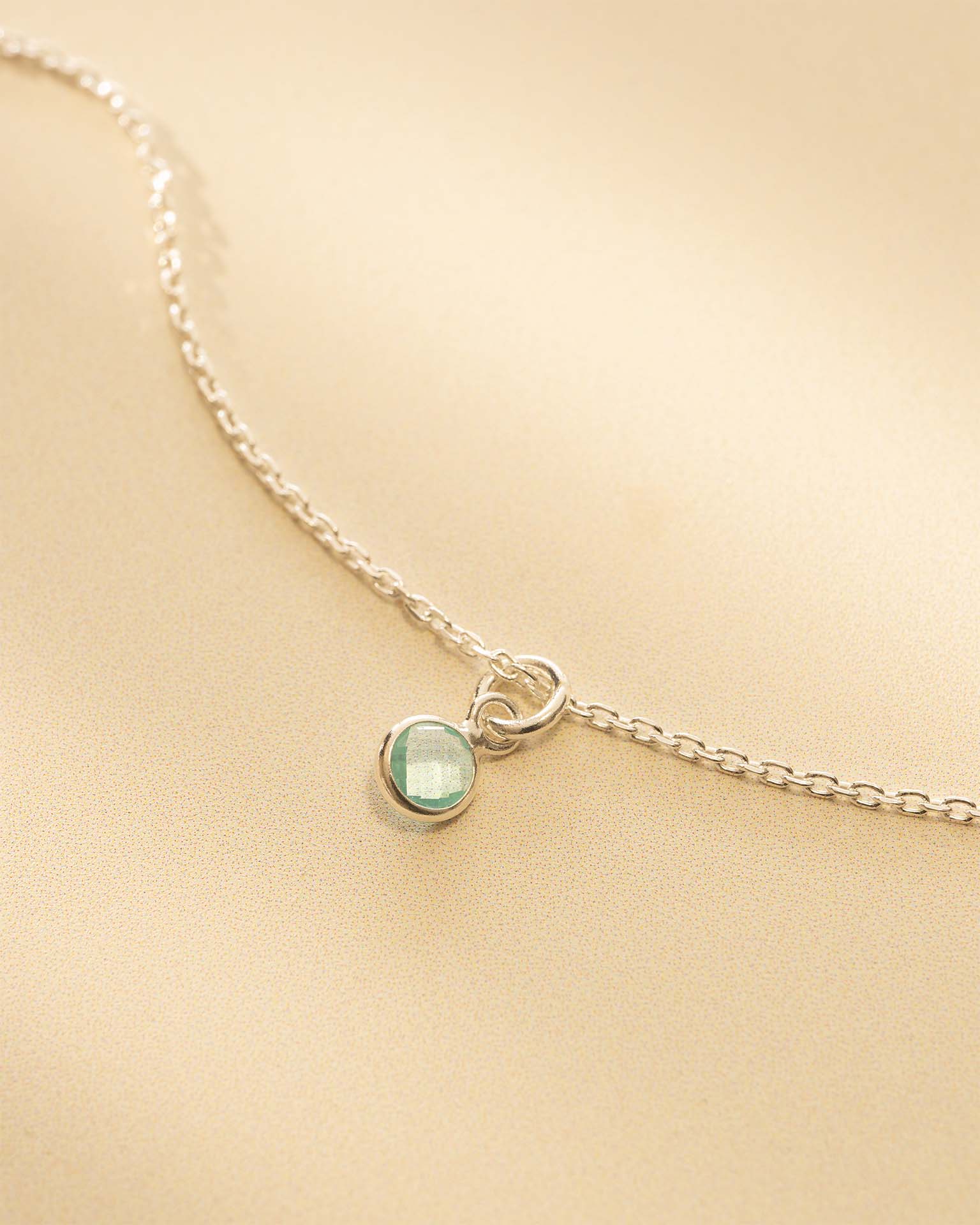 Silver Birthstone Charm Personalised Necklace