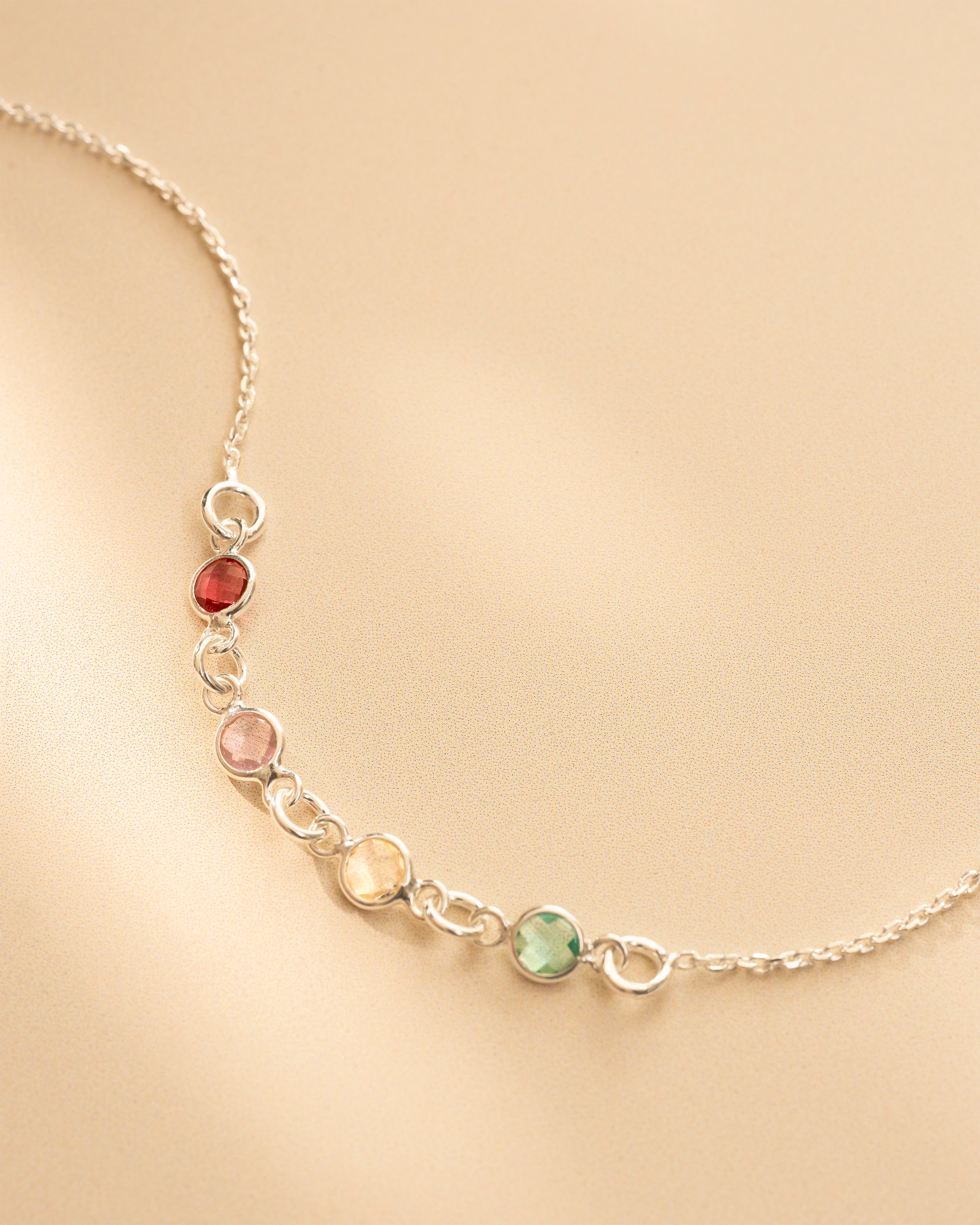 Silver Family Mini Birthstone Necklace