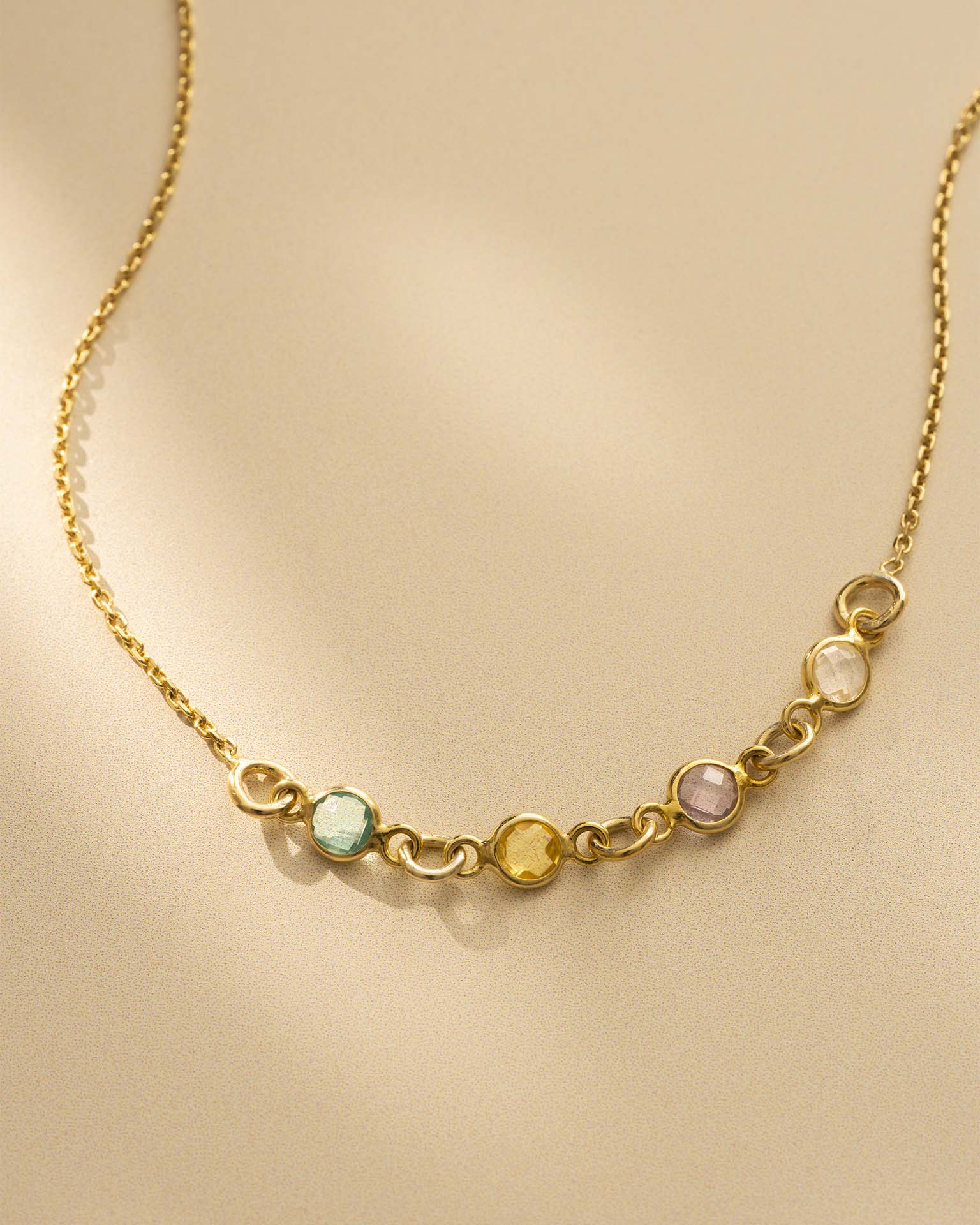 Gold Family Mini Birthstone Necklace
