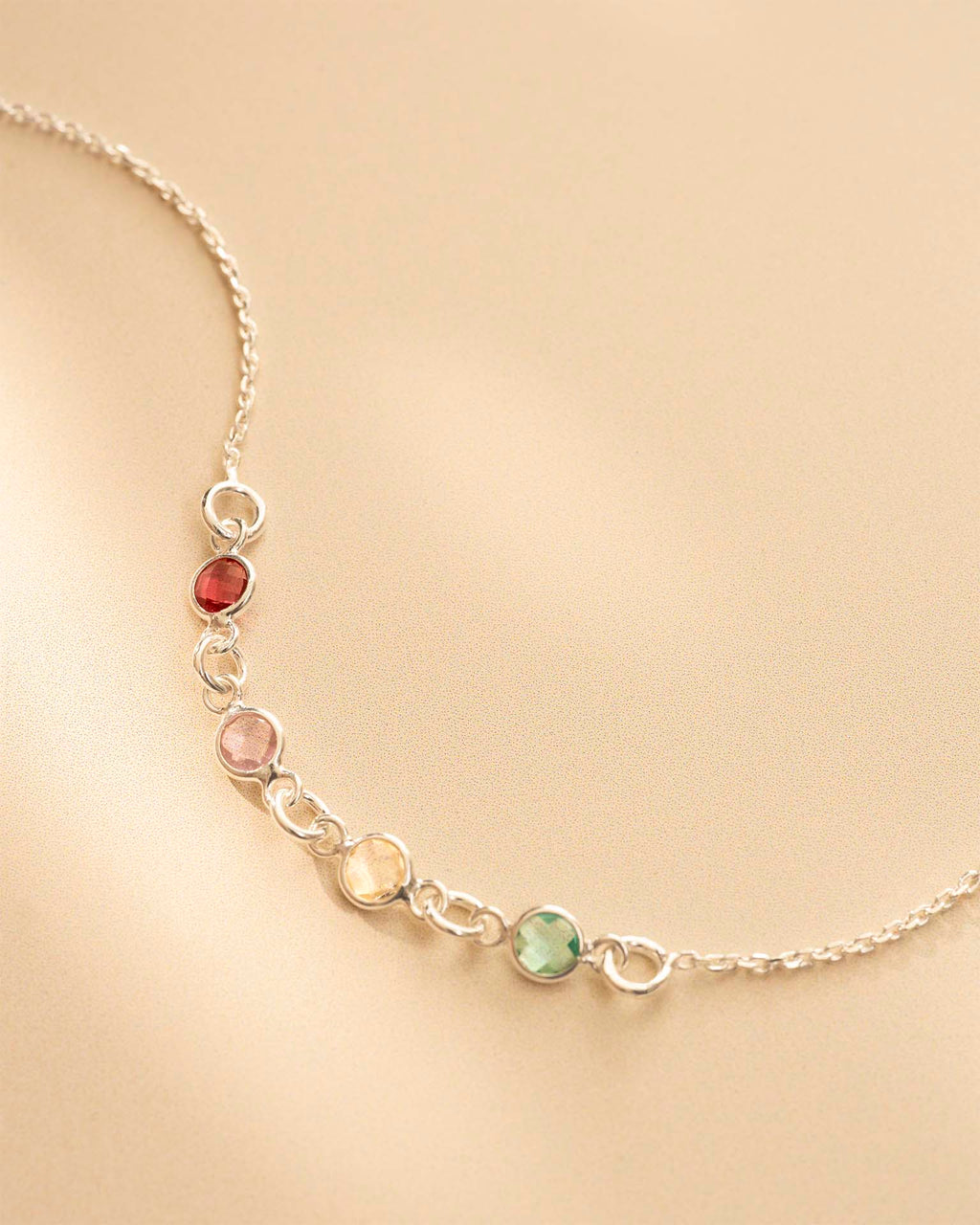 Silver Family Mini Birthstone Necklace