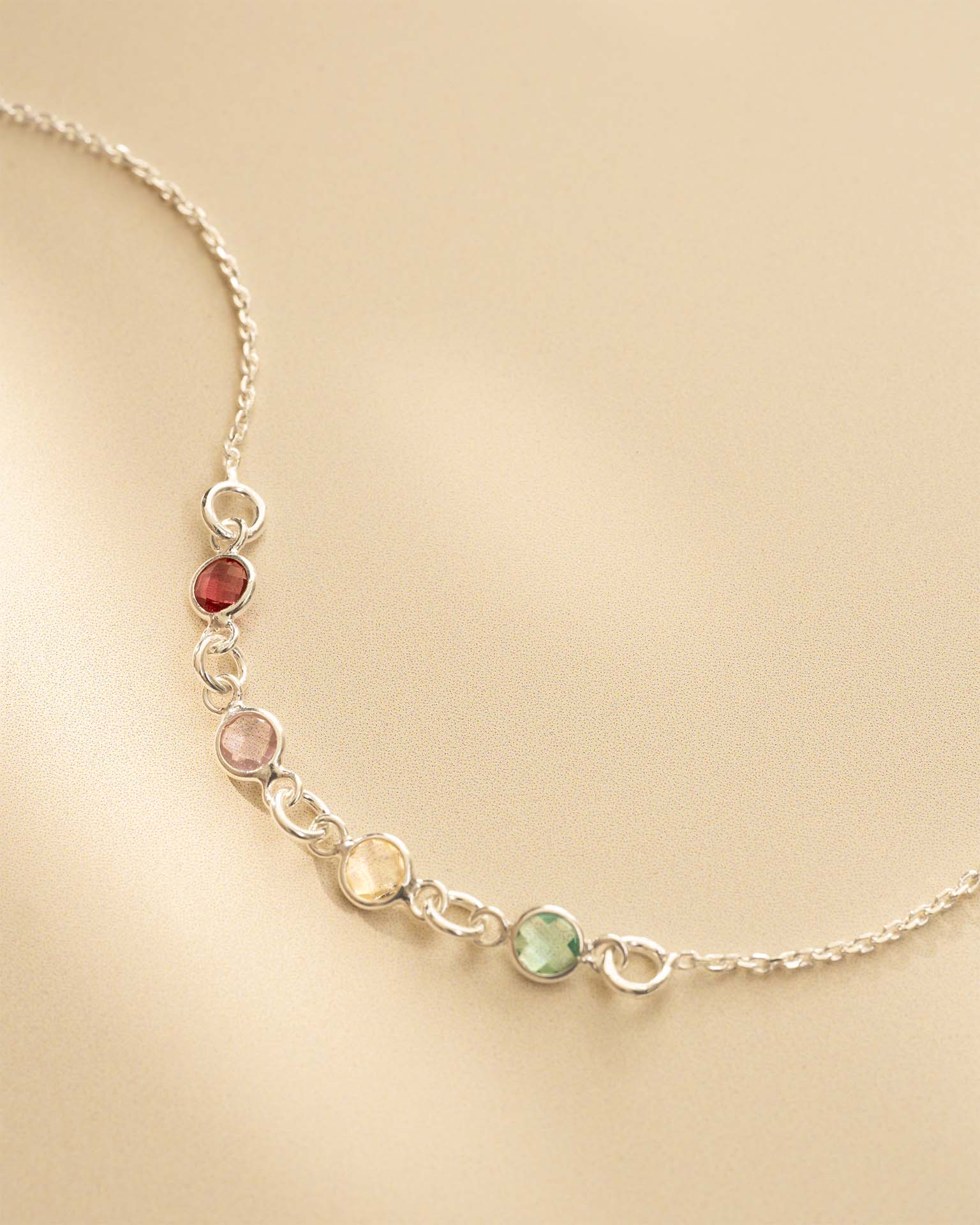 Silver Family Mini Birthstone Necklace
