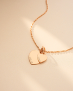 Rose Gold Double Heart Personalised Name Necklace