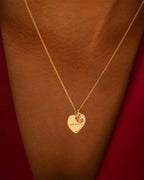 Gold Esme Heart and Birthstone Personalised Name Necklace