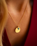 Gold Esme Name and Birthstone Personalised Necklace