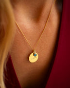 Gold Esme Name and Birthstone Personalised Necklace
