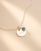 Silver Esme Name and Birthstone Personalised Necklace