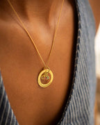 Gold Family Eternal Ring and Birthstone Personalised Necklace