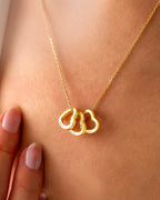 Gold Family Mini Eternal Hearts Personalised Necklace