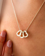 Silver Family Mini Eternal Hearts Personalised Necklace
