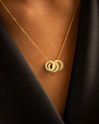 Gold Family Mini Eternal Rings Personalised Necklace