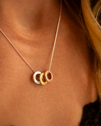 Mixed Metal Family Mini Eternal Rings Personalised Necklace