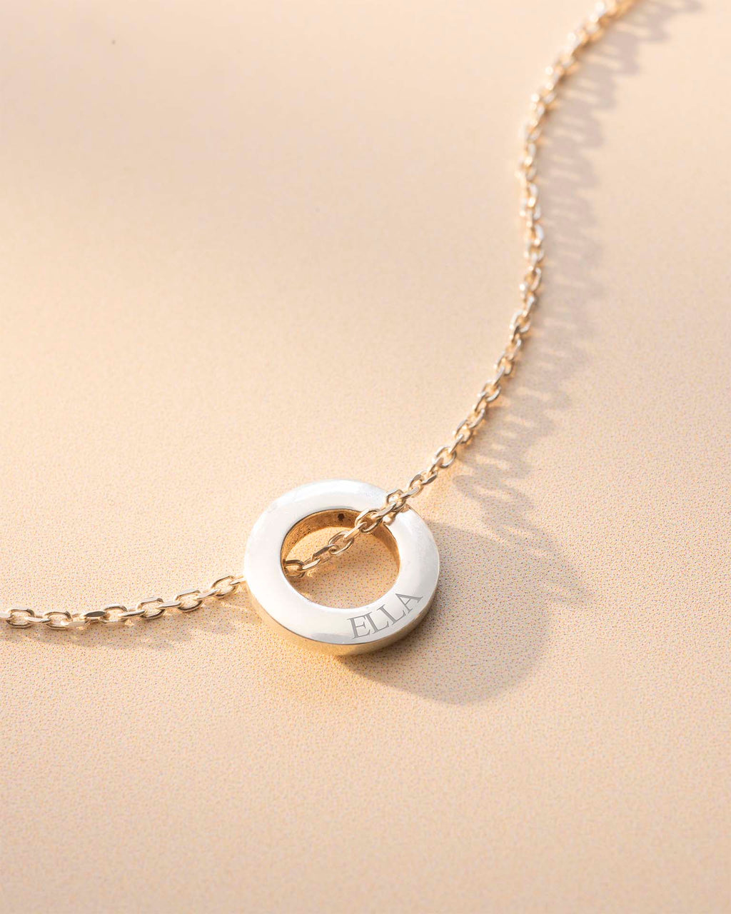 Gold Family Mini Eternal Rings Personalised Necklace