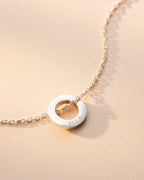Gold Family Mini Eternal Rings Personalised Necklace