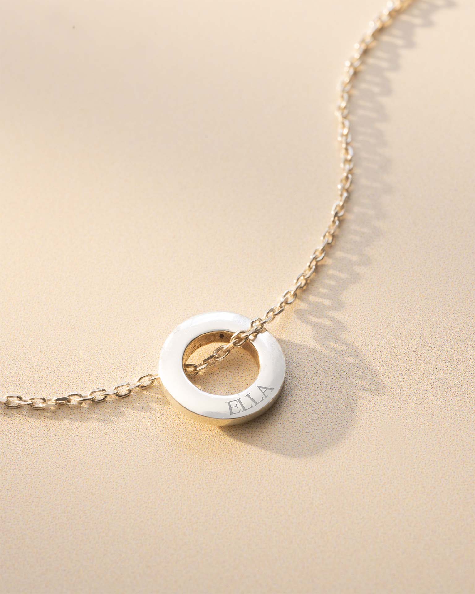 Gold Family Mini Eternal Rings Personalised Necklace