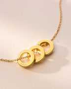 Rose Gold Family Mini Eternal Rings Personalised Necklace