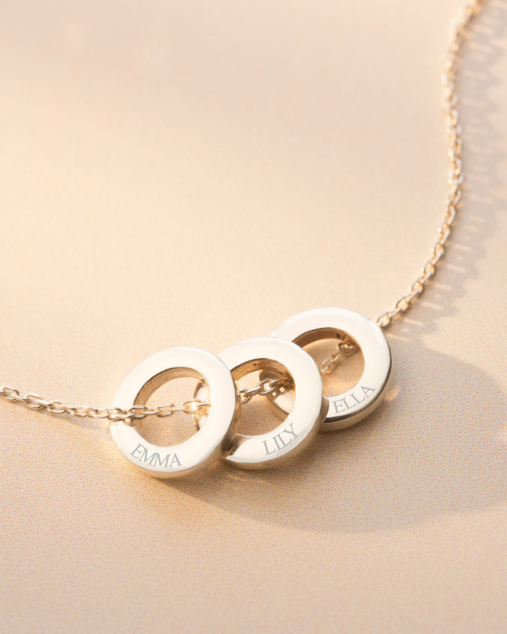 Silver Family Mini Eternal Rings Personalised Necklace