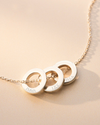 Silver Family Mini Eternal Rings Personalised Necklace