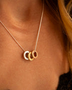 Mixed Metal Family Mini Eternal Rings Personalised Necklace