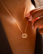 Rose Gold Family Mini Eternal Rings Personalised Necklace
