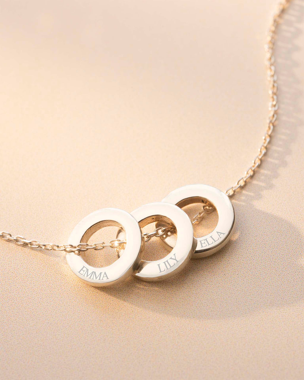 Silver Family Mini Eternal Rings Personalised Necklace