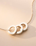 Silver Family Mini Eternal Rings Personalised Necklace