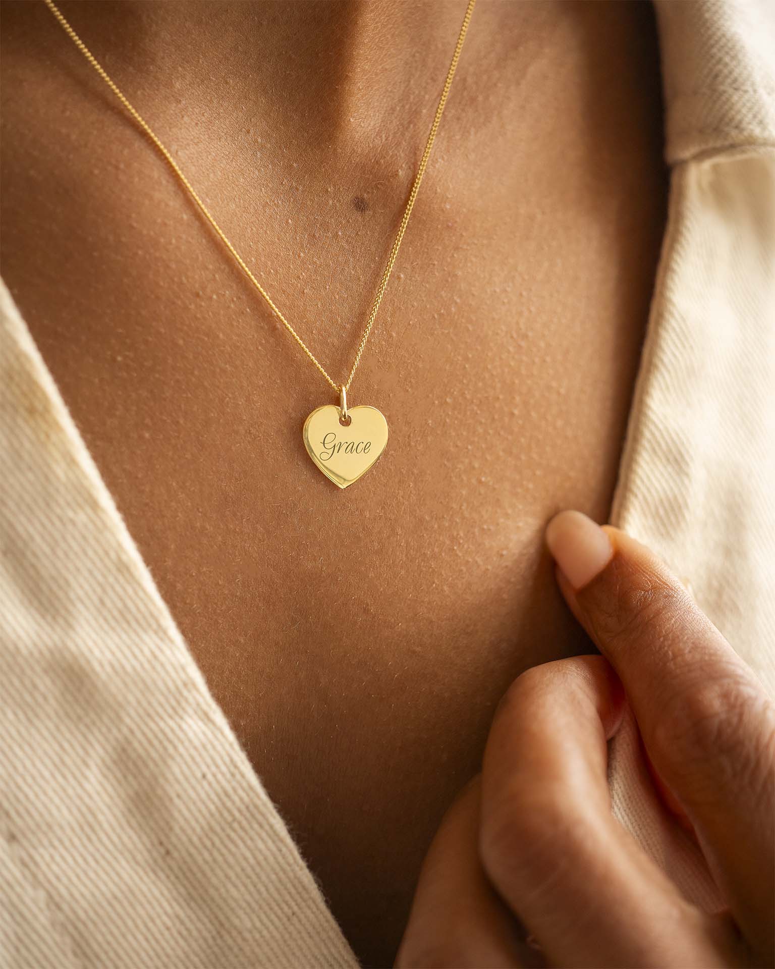Gold Heart Research UK Personalised Necklace