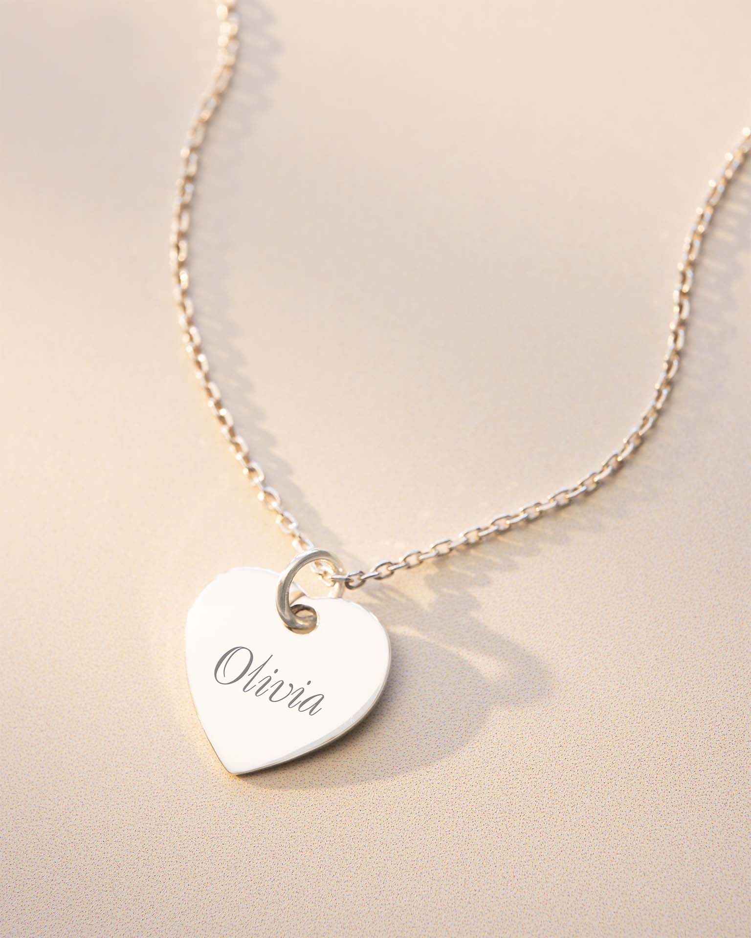 Silver Heart Research UK Personalised Necklace