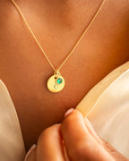 Gold Initial and Birthstone Personalised Necklace