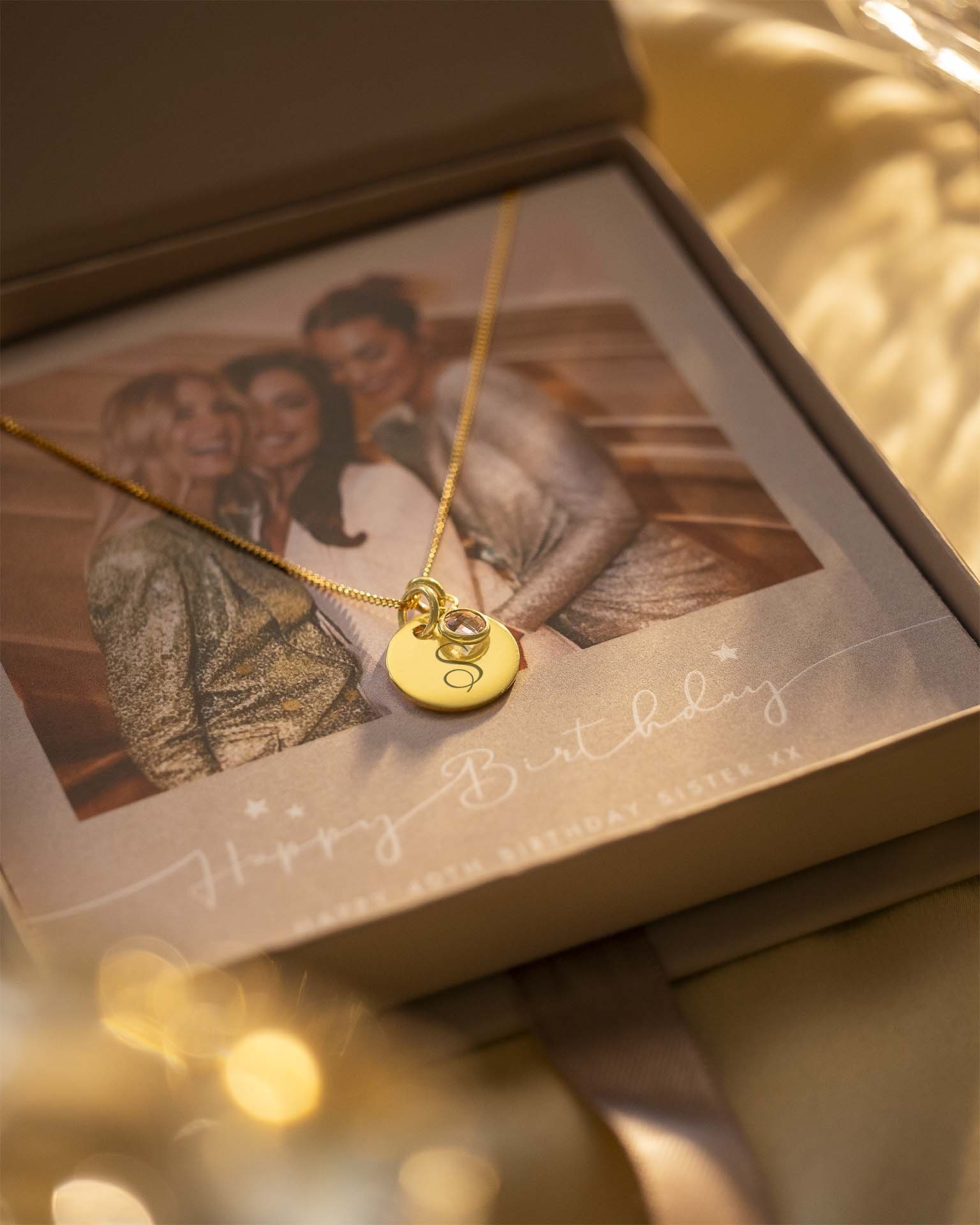 Silver Initial and Birthstone Personalised Necklace