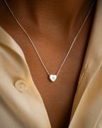 Silver Mini Heart Initial Personalised Necklace