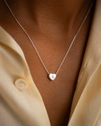 Silver Mini Heart Initial Personalised Necklace