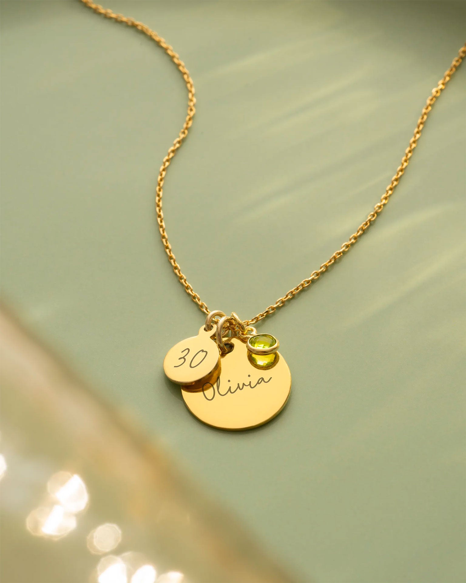 Silver Personalised Birthday Disc Name Necklace