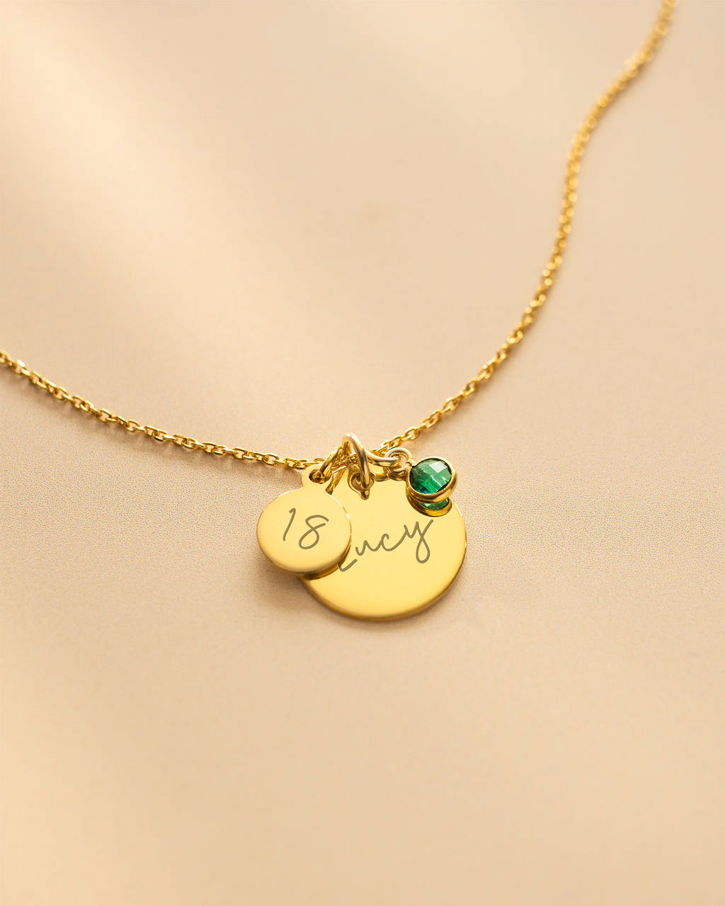 Silver Personalised Birthday Disc Name Necklace