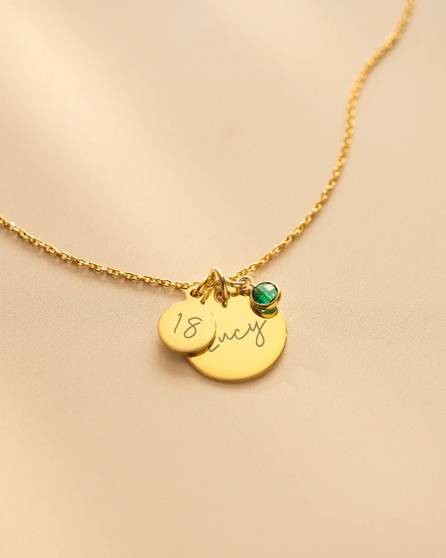 Silver Personalised Birthday Disc Name Necklace