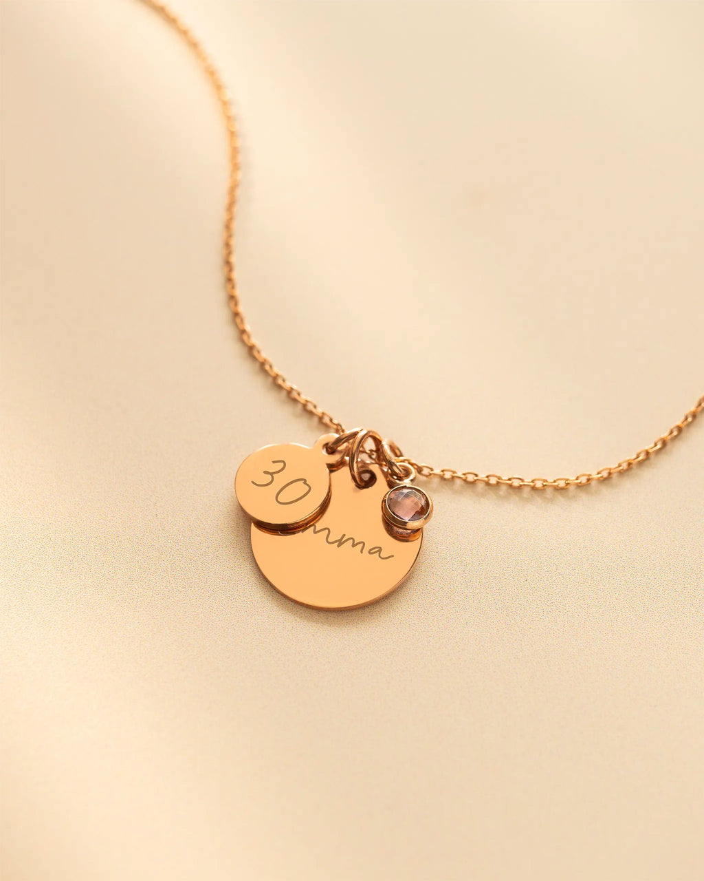 Silver Personalised Birthday Disc Name Necklace