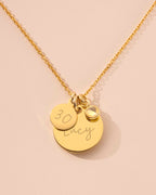 Gold Personalised Birthday Disc Name Necklace